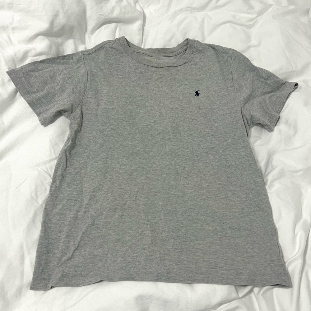 Polo Ralph Lauren Pony Boys Grey Cotton T Shirt Large 100% Cotton
